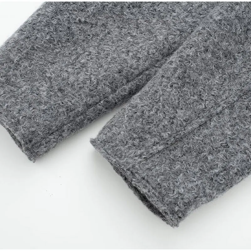 S88e0d82c038349cea7a0e824dc695e297 Spring Turn-down Collar Cropped Jacket For Women Elegant Warm Short Coats Female Street Zipper Long Sleeve Pocket Outerwear Mallzona