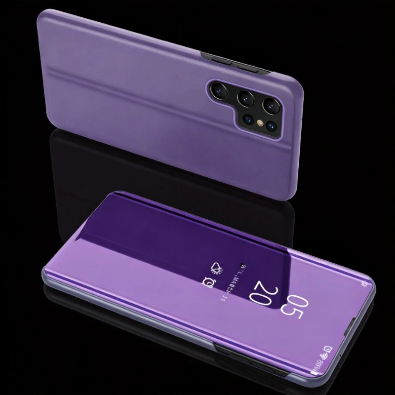 Premium Mirror Clear View Flip Stand Phone Case with Enhanced Protective Cover
