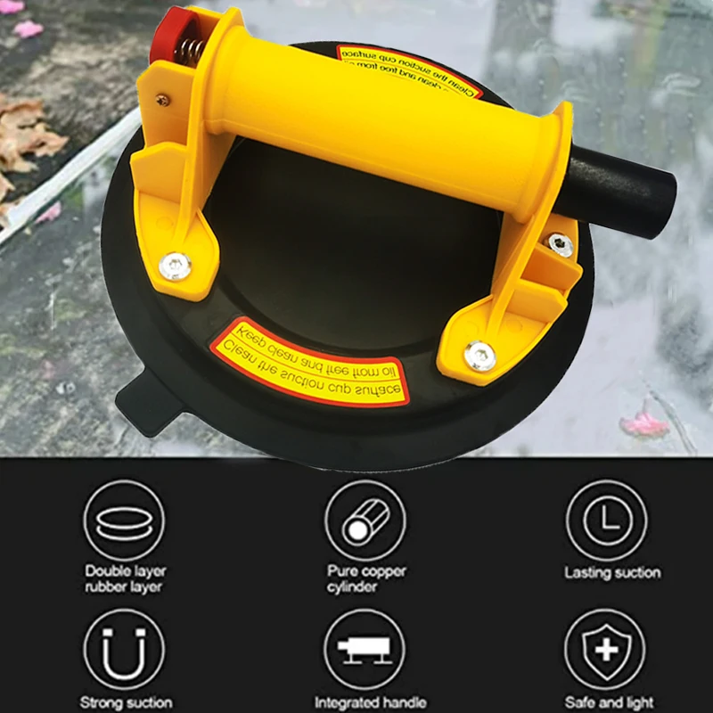 New Vacuum Suction Cup 220kg Loading Capacity Heavy Duty Vacuum Spreader for Tile Adsorption Granite Glass Lifting 8 inch Cup