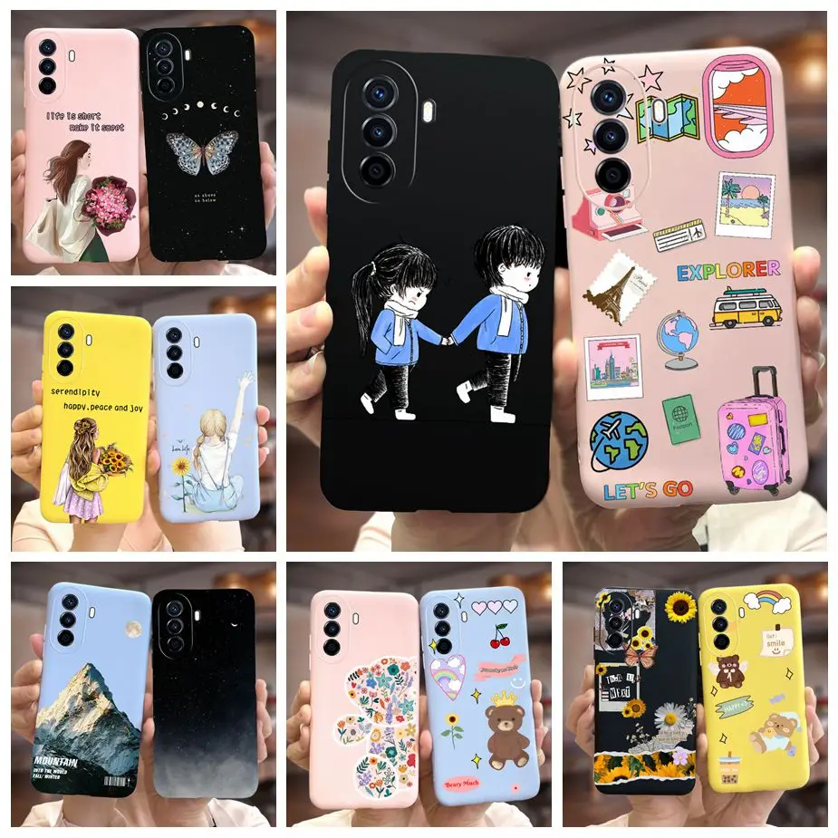Custodia Silicone TPU Per Huawei Nova Y70 Plus - Trasparente Con Delfini E Mare, Antiurto