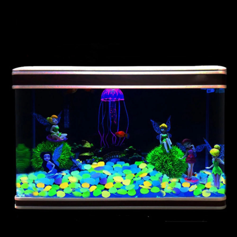 50pcs Luminous Stones Glow In The Dark Pebbles Garden Pebbles Fish Tank Decoration glow stones artificial stones