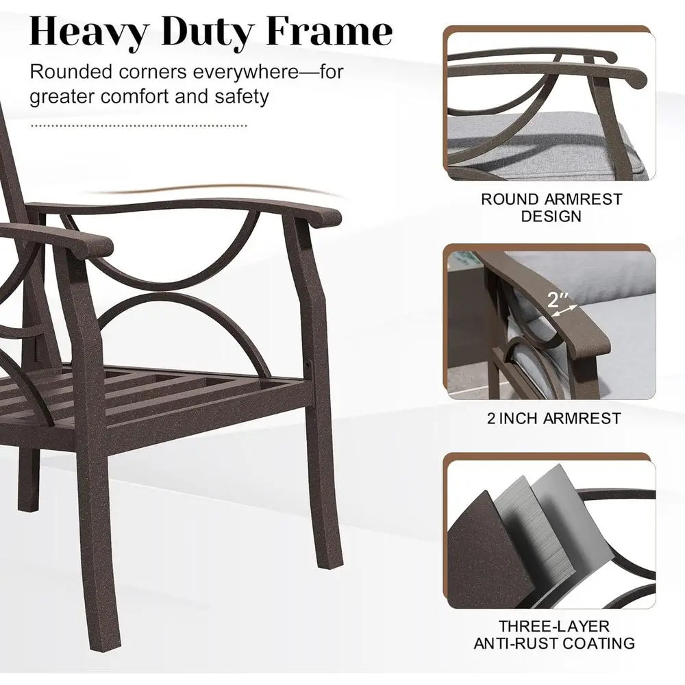 8-Piece Patio Set with 43" Fire Pit 5