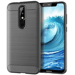 Custodia per telefono in silicone carbon fiber shockproof - Fodera posteriore in TPU morbido