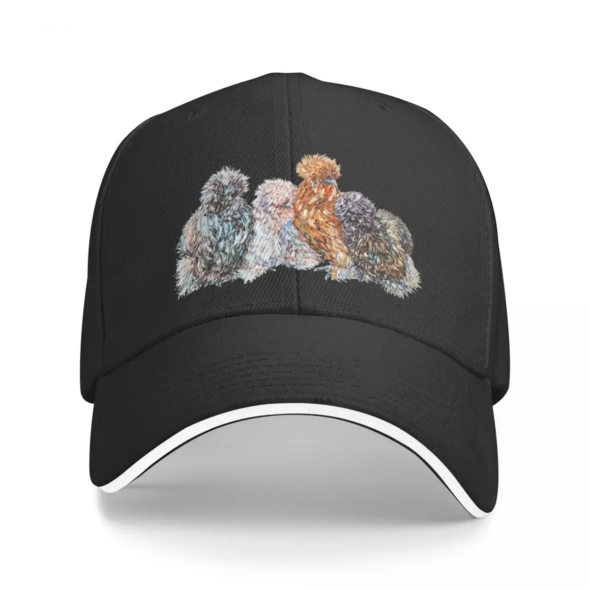 

Silkie Chicken Flock Baseball Cap Uv Protection Solar Hat Rave Fishing cap Hats For Women Men's