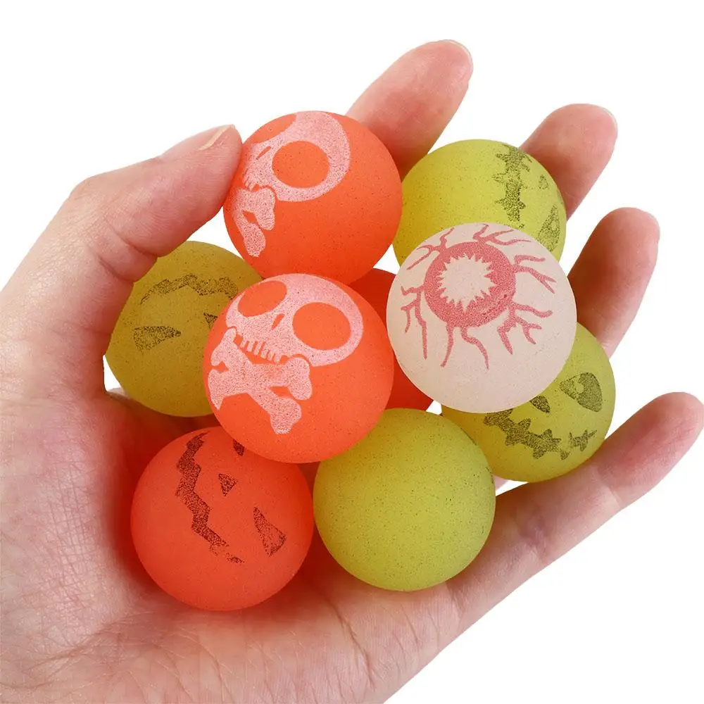 10pcs/set Glow-in-the-Dark Halloween Bouncy Balls Scary 32mm Bouncy Eyeball Stretchy Eyeballs Fun Luminous Bouncy Balls