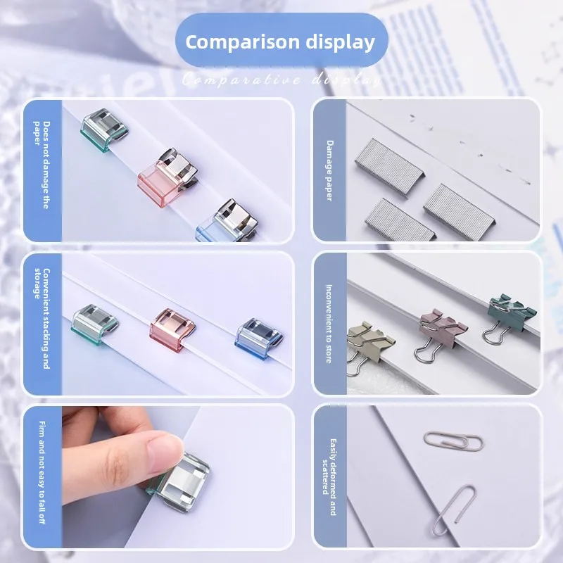 사무실용 슬라이딩 파일 바인더용 푸시 클립, 시험지 보관, 문서 정리, 책 제본, 견고한 클램프 디자인