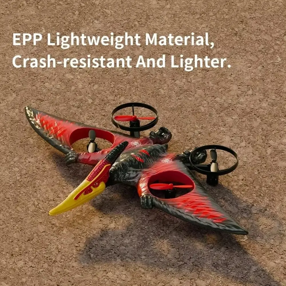 EPP Foam RC Dinosaur Aircraft Glider Toy Gravity Sensing Rechargeable Pterosaur RC Flying Toys Portable with Light