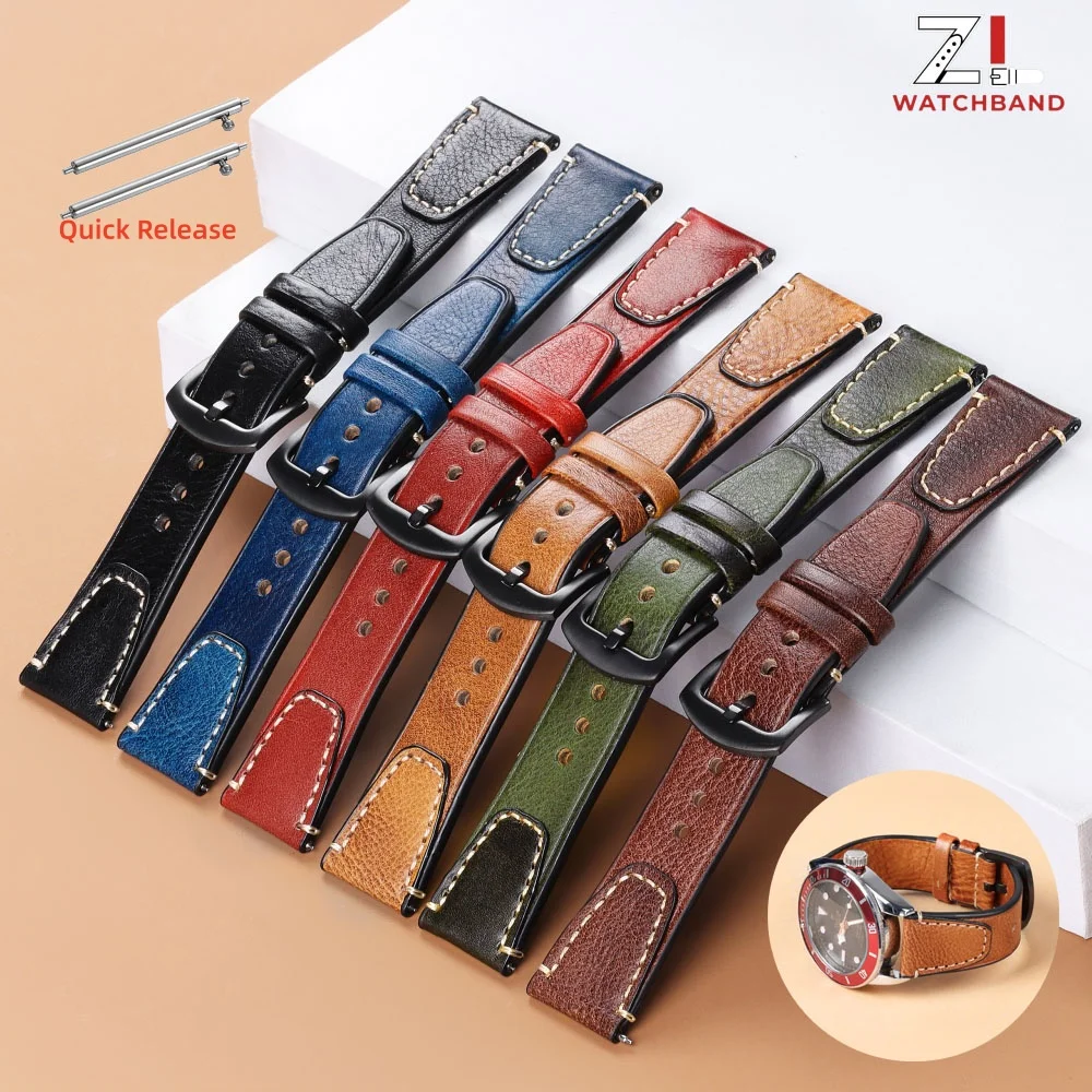 Versatile Leather Quick Release Watch Band - Premium Universal Strap Replacement