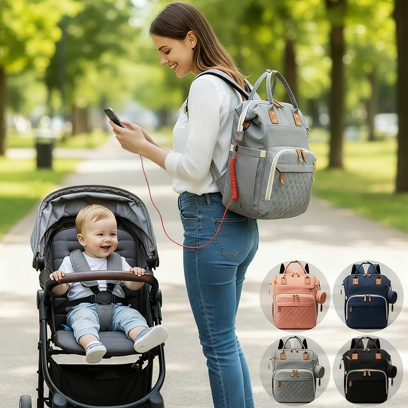 Mochila Pañalera Maternal USB Impermeable Gran Capacidad