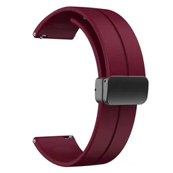 Magnetic Silicone Watchband - Premium Strap with Adjustable Fit - GT 6 5 4 46mm (Wine red)