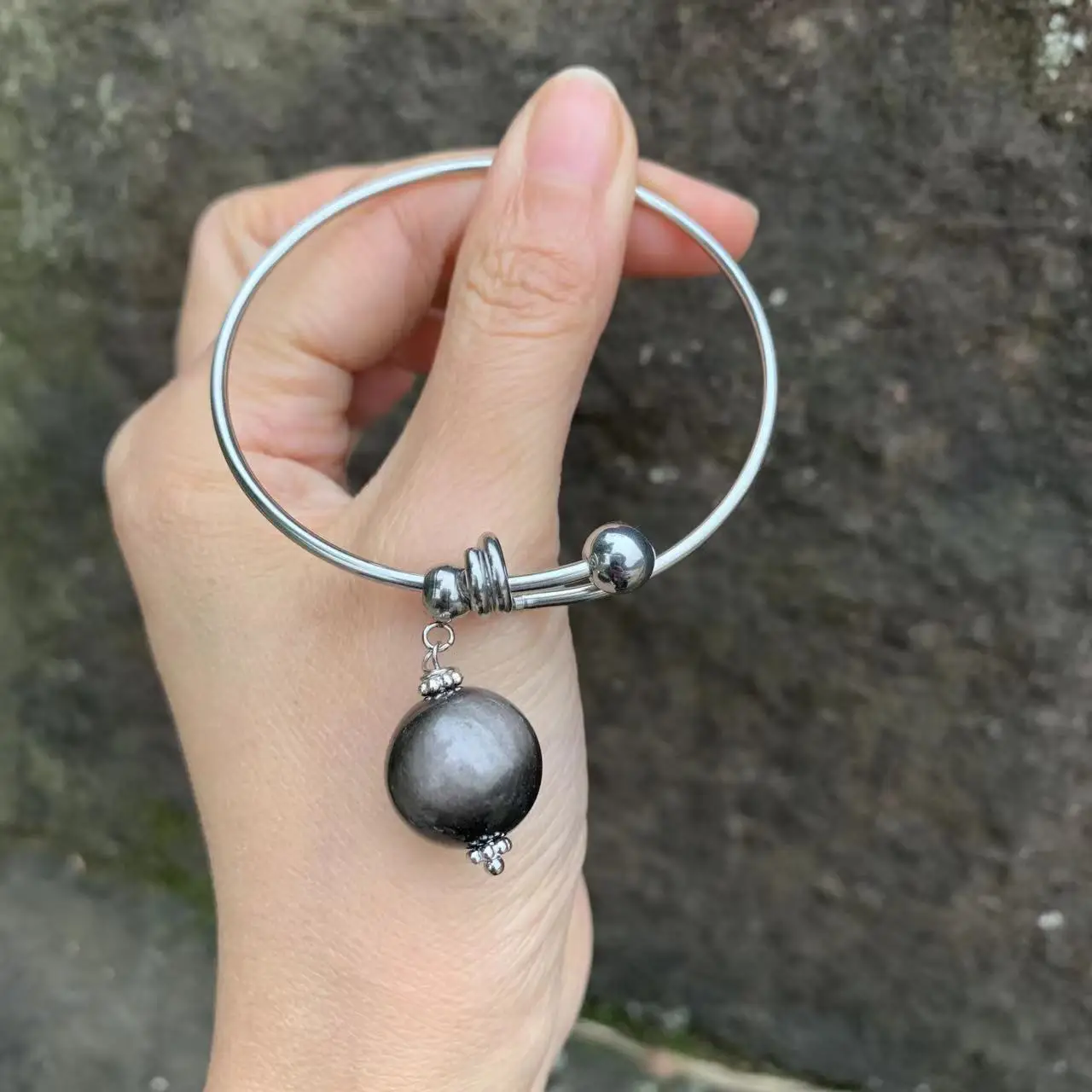 Natural Obsidian 316 Stainless Steel  Hanging Earrings Original Gemstone Women High Quality Jewelry Design Handmade