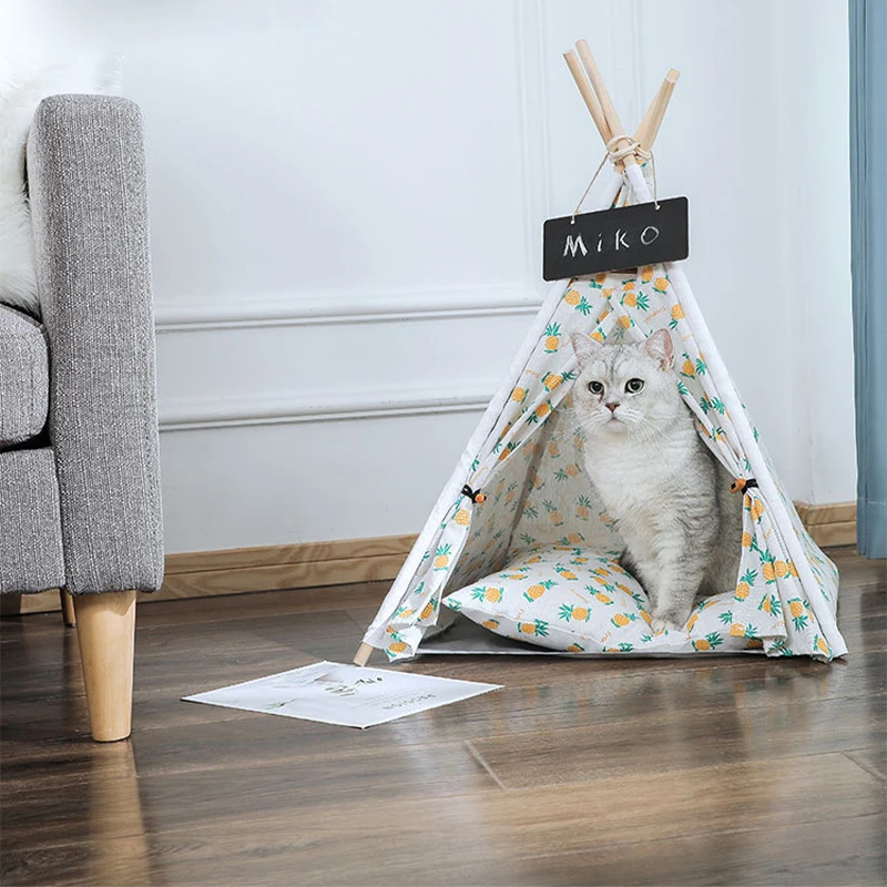 

Pet Dog House With Soft Cushion for Dogs Cats Rabbits and Puppies Portable Pet Tent White Dog Tent Pet House with Bed Washable