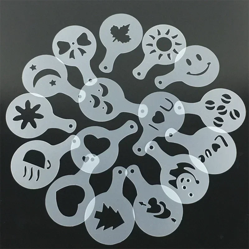 Coffee drawing mold cappuccino mold 16pcs