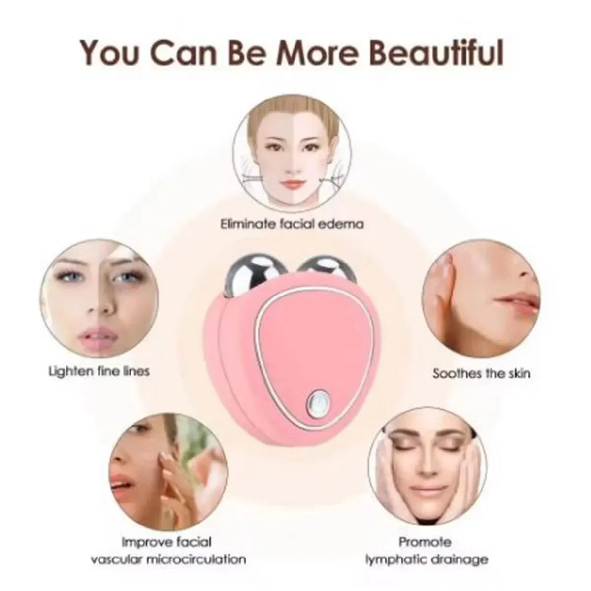 Portable Electric Face Lift Roller Massager EMS Microcurrent Sonic Vibration Facial Lifting Skin Tighten Massage Beauty Devices