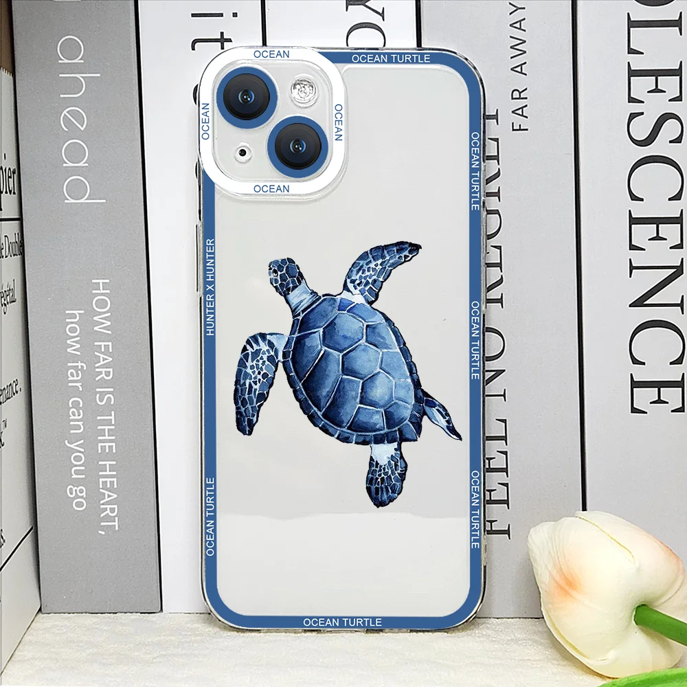 Cool Ocean Turtle Phone Case – Sea Blue Turtle Design Soft Clear Cover