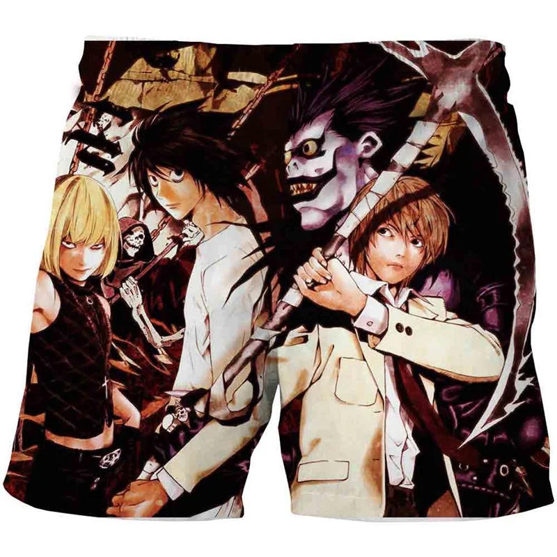 

Мужские летние пляжные шорты с рисунком аниме Death Note