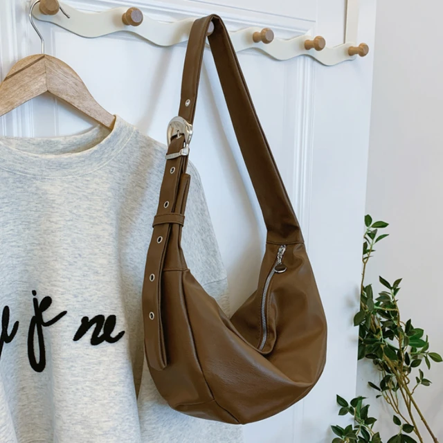 Casual Soft Pu Leather Women's Crossbody Bags Fashion Ladies Hobos Shoulder Bag Solid Color Portable Female Underarm Handbags