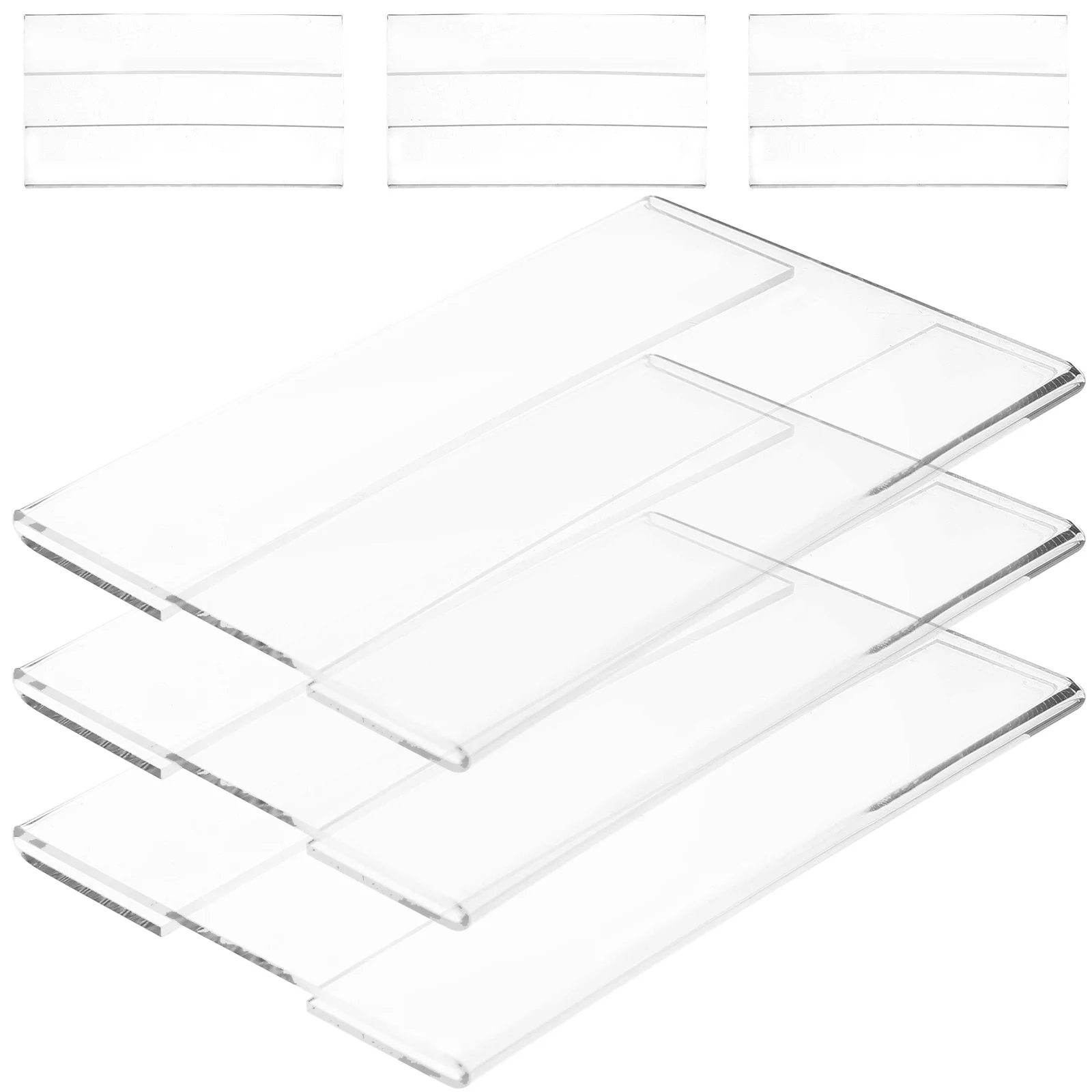 

6 Pcs Flat Sticker Price Tag Display Plate Wall-mounted Commodity 6pcs Packaged Schoo Stand Signage Shoopati Store Acrylic