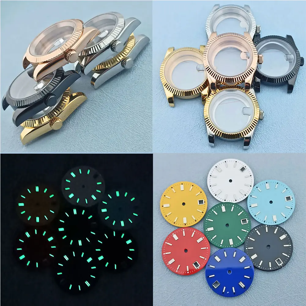 39mm 316L stainless steel sapphire transparent case with 10BAR waterproof luminous dial suitable for NH35 36 movement