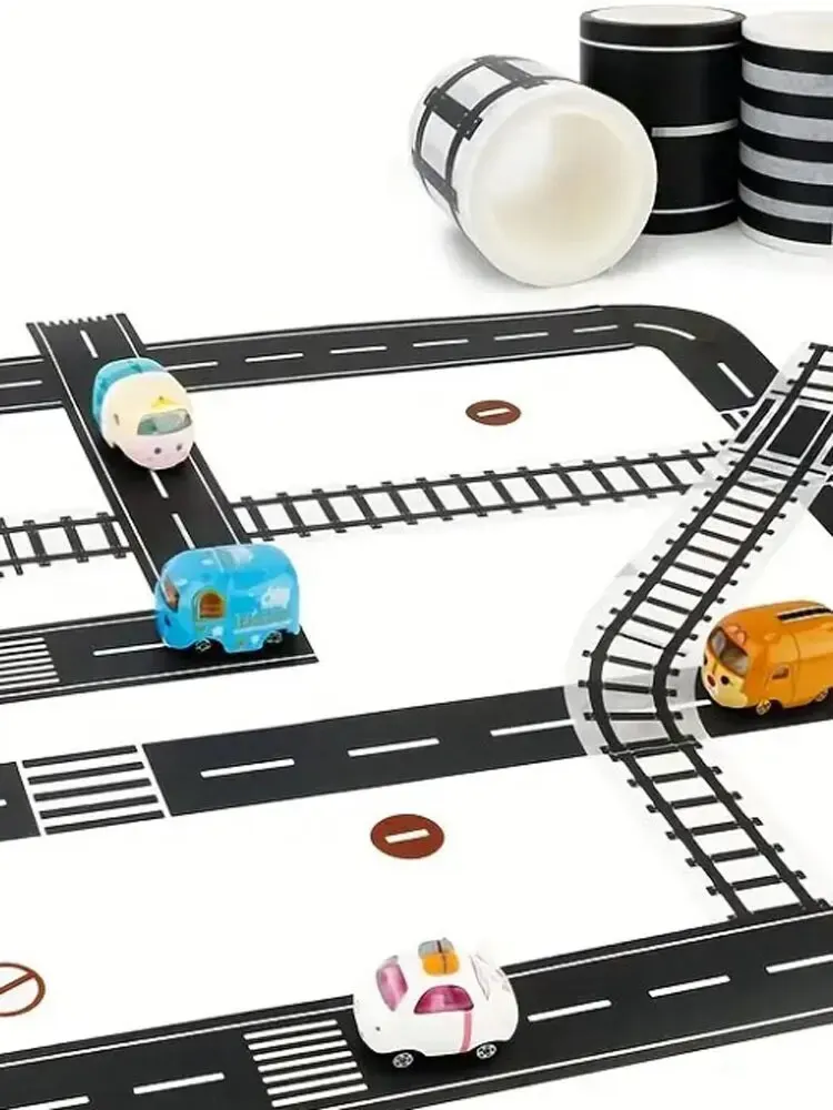 CHILDREN'S Cartoon DIY Road and Rail Traffic Washi Tape Railway Highway Tape adhesive tape,washi tape,adhesive tapes