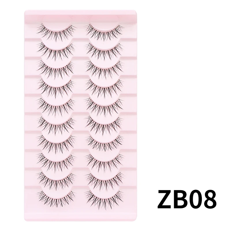 Dramatic Cat Eye Winged False Eyelashes - 10 Pairs with Clear Band