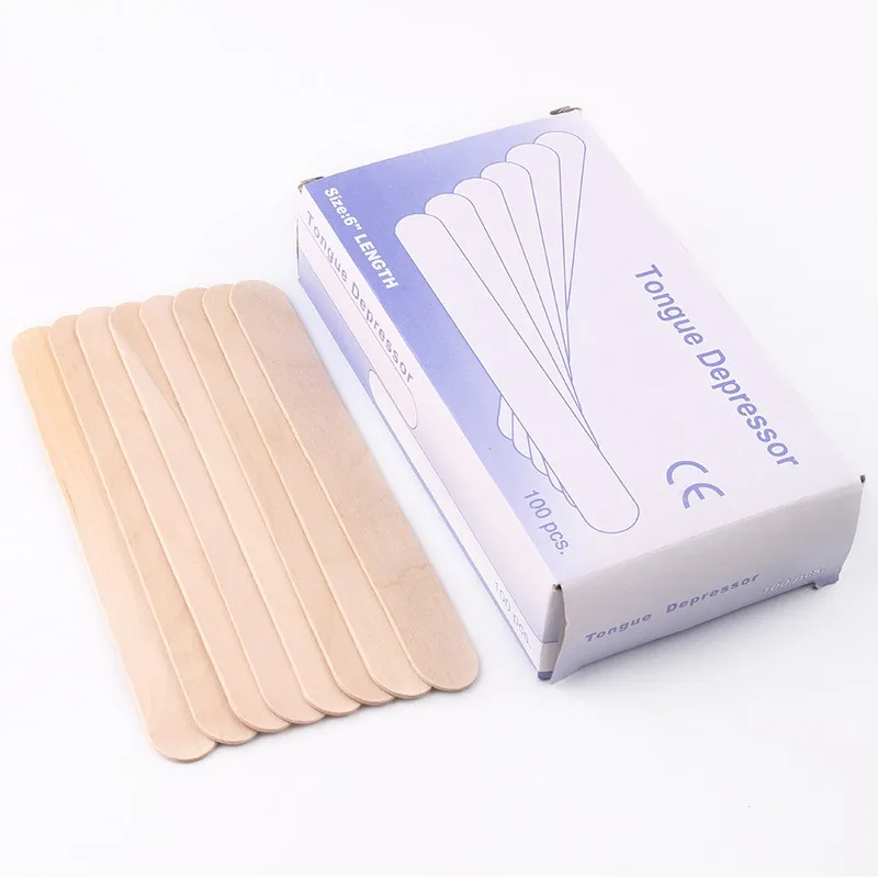 Natural Birch Wood Applicators 100 Pcs Hair Removal Sticks Eyebrow and Body Hair Removal