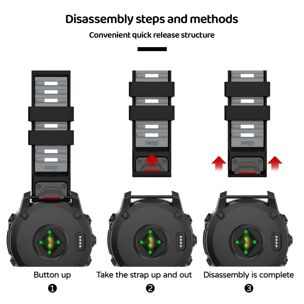 Sport Silicone Strap for Garmin Fenix 8 Pro 47mm 51mm E 7 7X/Epix Pro/6 6X/Enduro 3 Soft Bracelet 22/26mm Quickfit Official Band
