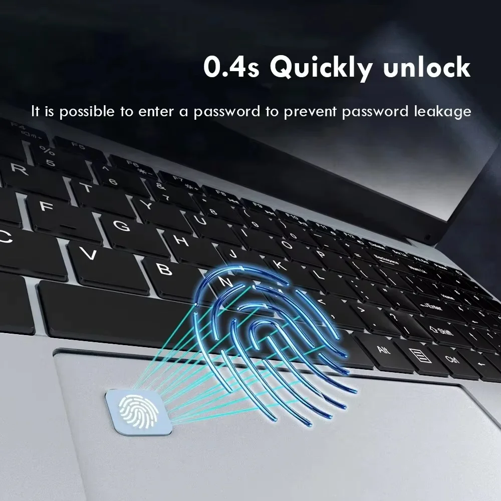 15.6 inch Laptop Computer Intel Celeron N4000 Notebook PC Fingerprint Unlock Windows 11 Pro 16GB RAM 1TB SSD 1920*1080P Laptops 5