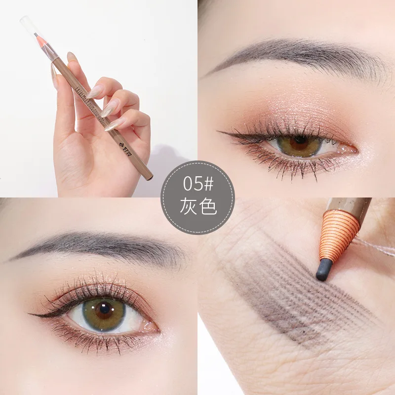 6Pcs Eyebrow Pencil Fine HAOZHUANG High Quality Professional Makeup Korean Eyebrow Enhancers Microblading Eyebrow Pencil Woman 6