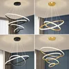 Outer Luminous Circle Living Room Pendant Chandelier Modern 4 Lamp Colors Available Factory Direct Sales LED Lighting Fixture 5