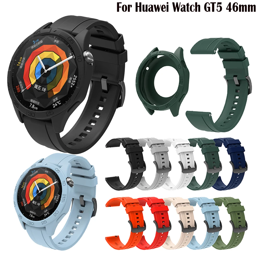 Silicone 22mm Watchband with Matching Case in Various Colors