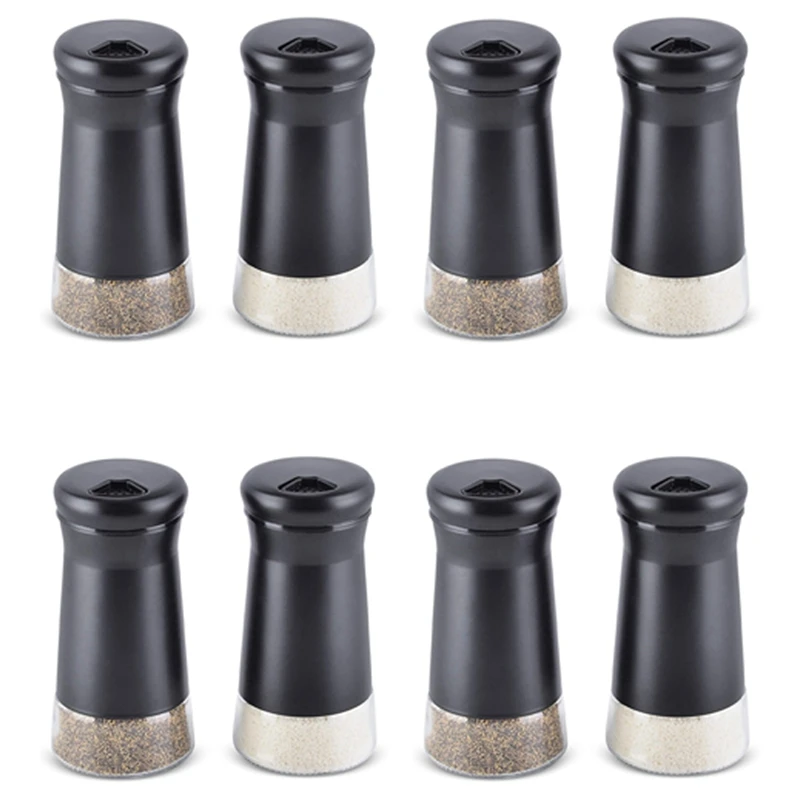 

Pepper Shakers With Adjustable Pour Holes Elegant Stainless Steel Salt And Pepper Dispenser Perfect For Sea Salts 8Pcs