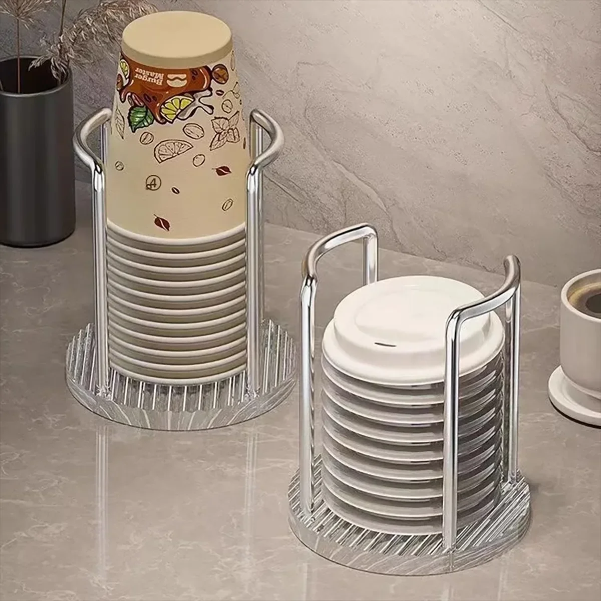 Universal Space Saving Disposable Cup Storage Rack Keep Cups Clean Easy to Access Sturdy Design Suitable for Various Cup Sizes