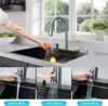 Waterfall Kitchen Sink,33x22 Single Bowl Stainless Steel Kitchen Sink, Drop-in Kitchen Sink With Multifunction Pull-out Faucet 5