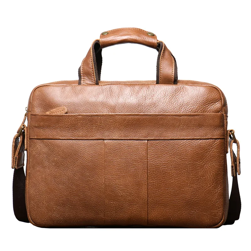 Vintage Men's Leather Messenger Bag Cowhide Briefcase Shoulder Crossbody Laptop Bag