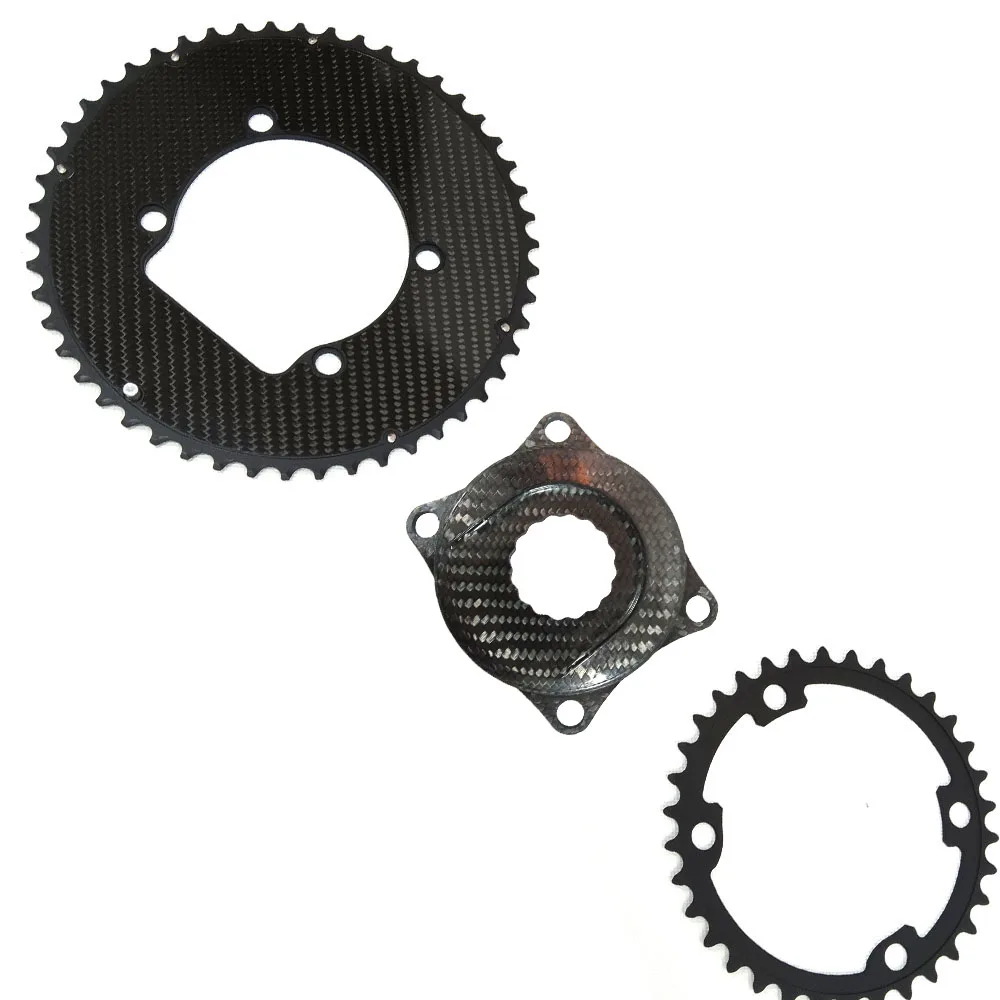 LEESE LSE-PRO Carbon Fiber Double Chainring Crankset 50-34t 52-36t