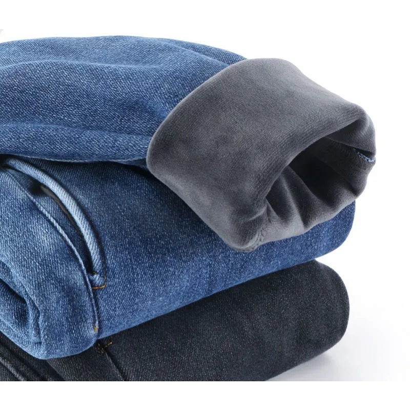 Girls Pants Kids Pants Girls Trousers Teen Padded Jeans Pants Girl Winter Casual Denim Wide Leg Kids Velvet Warm Autumn Children Fashion Straight Trousers