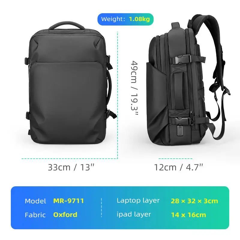 Mark Ryden Men Mochila Escolar Office Back Pack Waterproof School Bag Smart USB Other Anti Theft Laptop Backpacks Bag 6