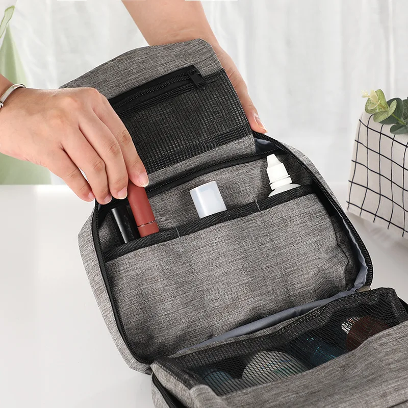 Mens Travel Bathroom Hanging Toiletry Bag Canvas Dopp Kit Necessaries Bag Shaving Shower Women Beauty Cosmetic Makeup Organizer 4