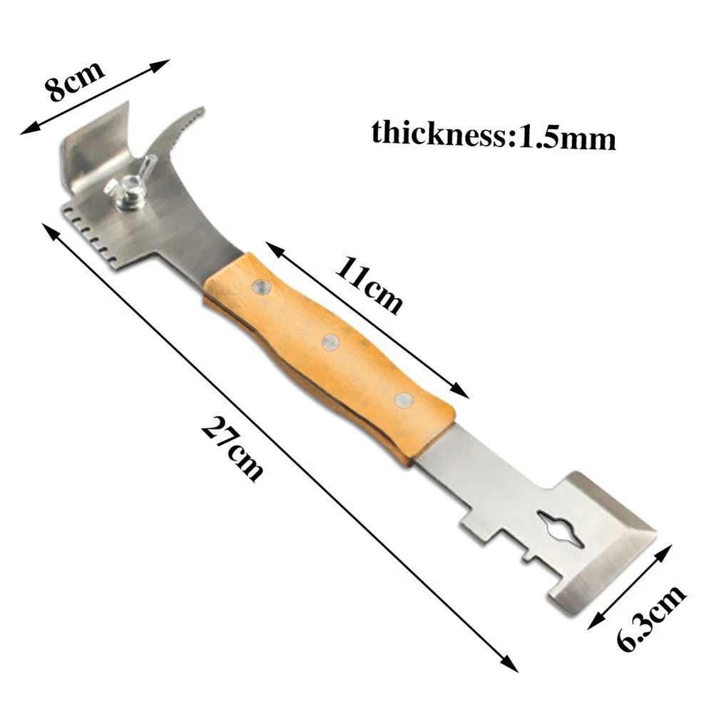 Description Picture 3 of item1Pc Wood Handle Honey Scraping Knife Multifunctional Hive Scraper Beekeeper Beekeeping Hive Tool Equipment Apiculture Supplies