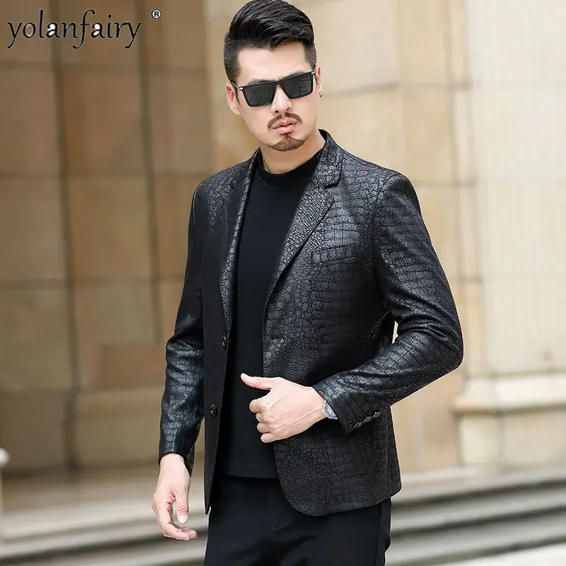 Spring Autumn New Suit Men Clothing Leather Jacket Male Leather