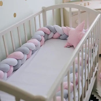1M/2M/3M/4M Culla Protezione Letto Treccia Nodo Cuscino per Neonati Bambini 3 Condizioni Bambino Letto Paraurti Nella Culla Neonato