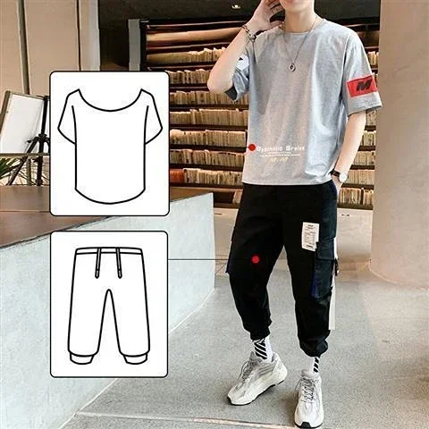 thumbnail image 1 of Chándal Alfabeto Trajes Deportivos Gris Top Jogging Ropa De Hombre Ropa Deportiva Pantalones Conjuntos 2024 Tendencia Camiseta Hombre Alta Calidad Barato, 1 of 5