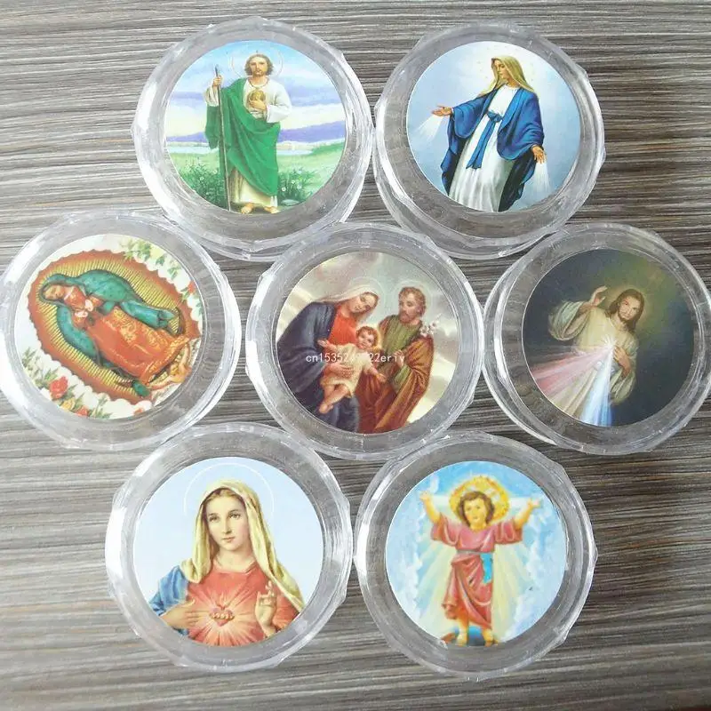 십자가 종교 Ne를위한 둥근 구슬을위한 10pcs 플라스틱 저장 상자 가톨릭 묵주