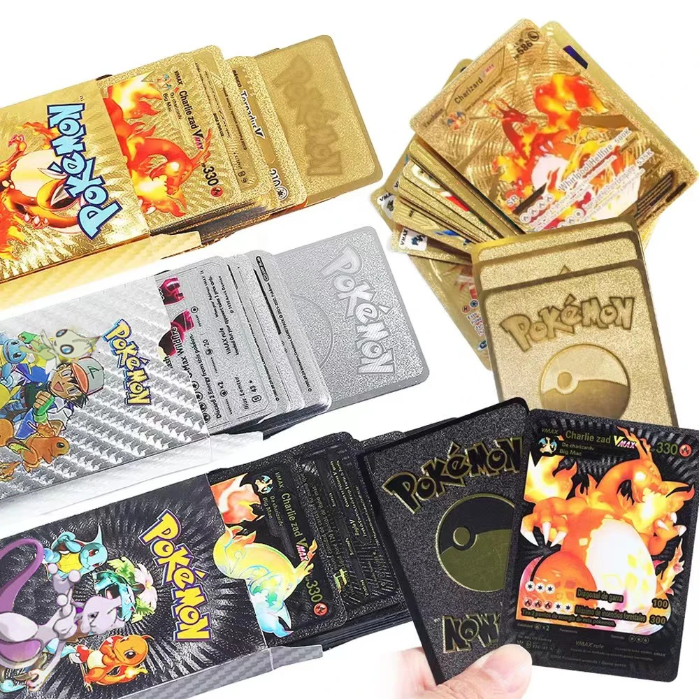 thumbnail image 3 of 110-27 tarjetas Pokémon (español, francés, inglés, alemán, Vmax GX, cartas de energía de batalla, Pikachu, colección de juegos, juguetes de batalla, regalos), 3 of 4