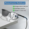 Progressive Photochromic Multifocal Reading Glasses 3 in 1 Outdoor Bifocal Sunglasses TR90 Sports Anti Blue Near Far Eyeglasses 1
