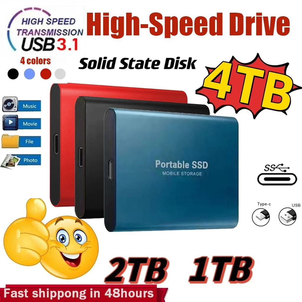 External-Hard-Drive-1TB-Portable-SSD-USB-3-1-Type-C-2TB-Soild-State ...