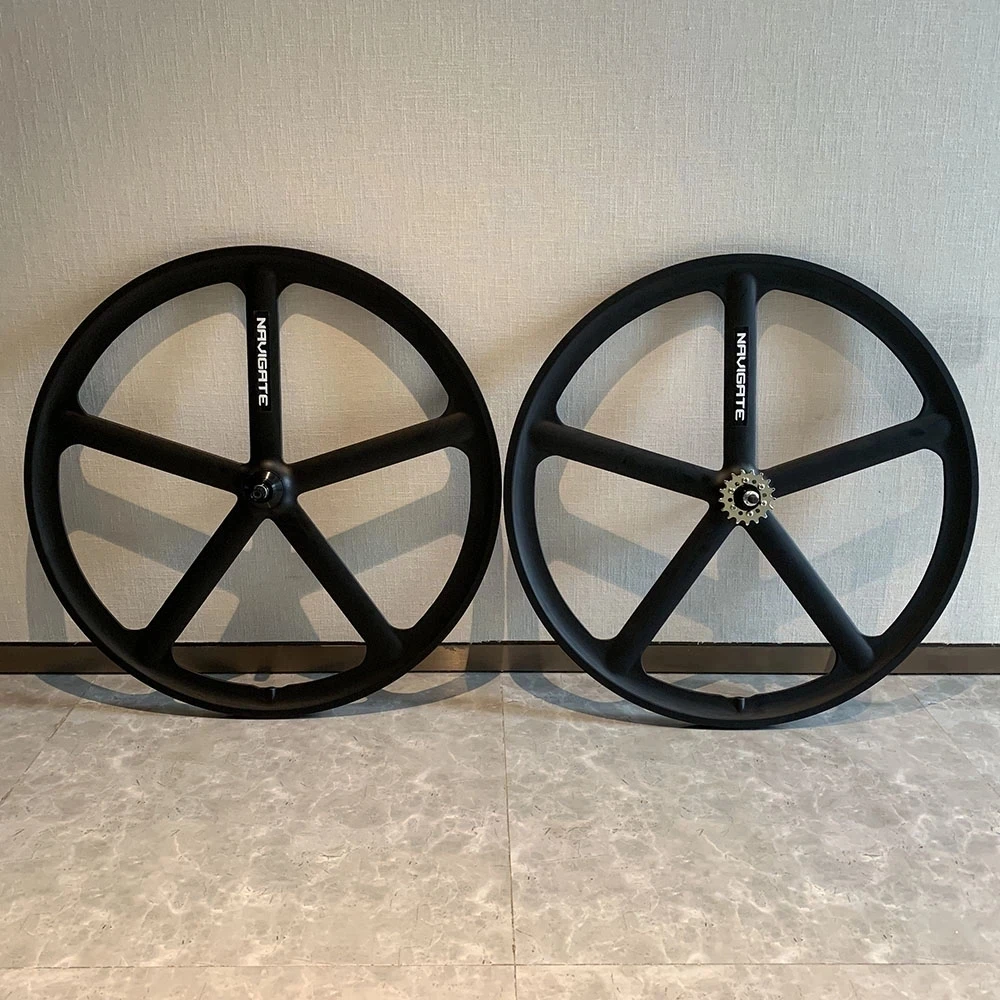 Bike Wheelset 700C Fixed Gear Bike Wheel Rim Magnesium Alloy Single Speed Track Bike Wheelset V Brake Fixie Racing Bicycle Rims