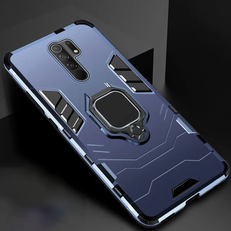 

for Redmi 9 Ring Stand Silicone Phone Back Cover for Xiaomi Redmi Note 9 Pro Max 9S 8 Pro 8 8A 8T Redmi 9 Shockproof Armor Case