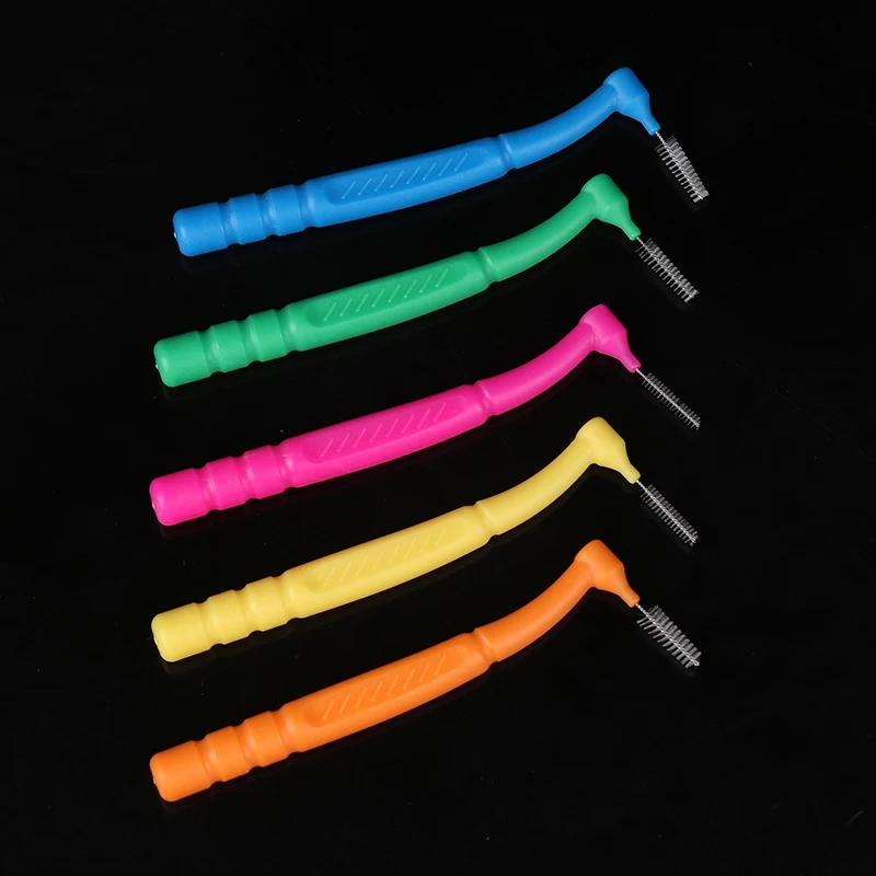 10PCS L-shaped Orthodontics Braces Interdental Brush Clean Between Teeth Mini Toothbrush Inter Dental Cleaning Travel Portable